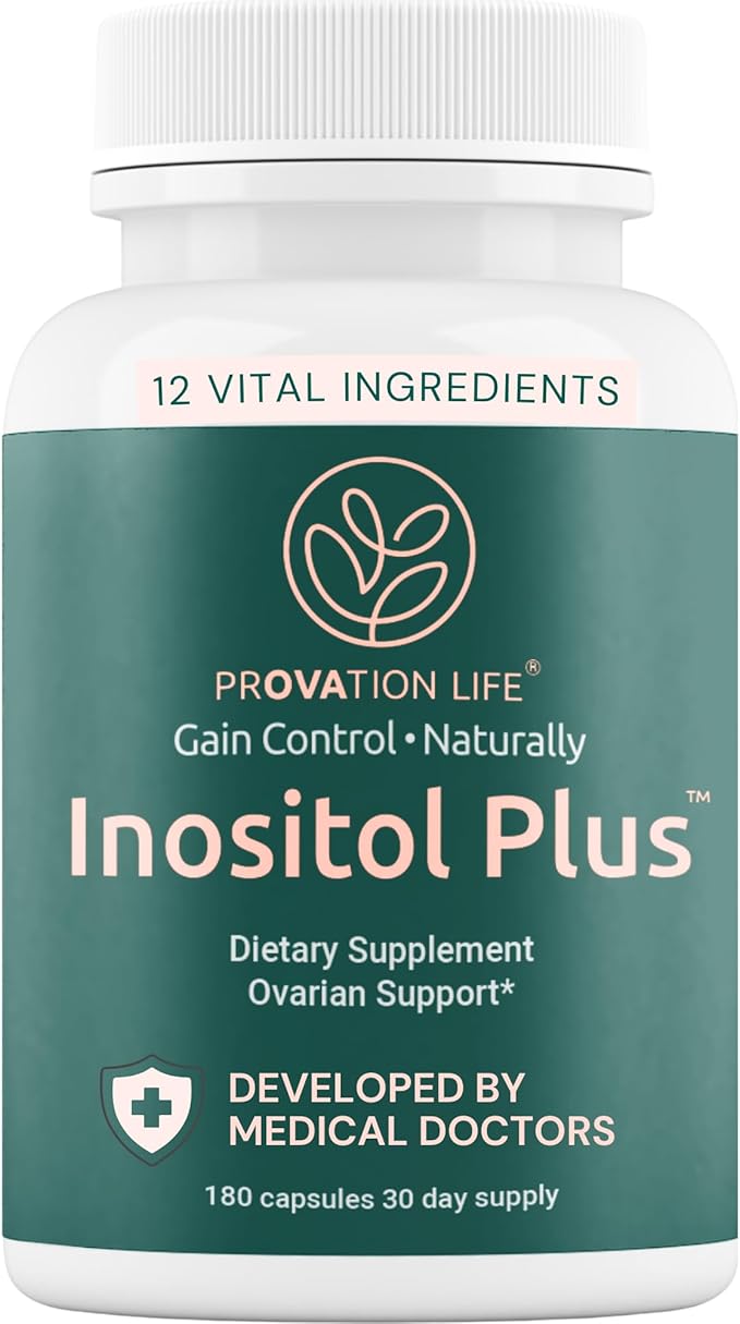 Inositol Plus Supplement for Women | Ovarian Health, Hormone Balance, Fertility, Ovulation | 40:1 Myo-Inositol D-Chiro & 12 Ingredients | Developed by Medical Doctor | 120 Capsules