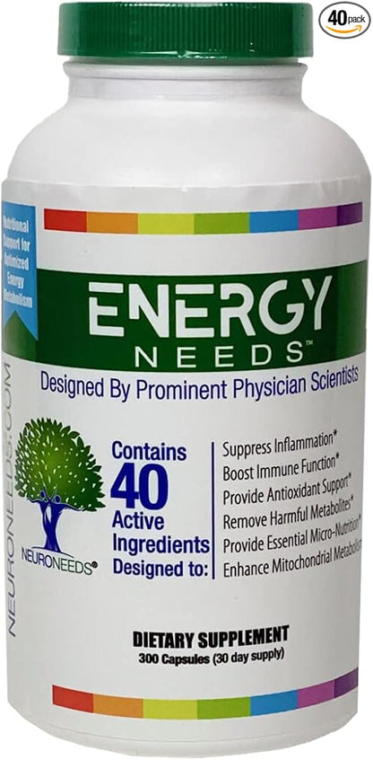 EnergyNeeds® 40 Active Ingredients Vitamin D, Vitamin B12, zinc, beta-Carotene