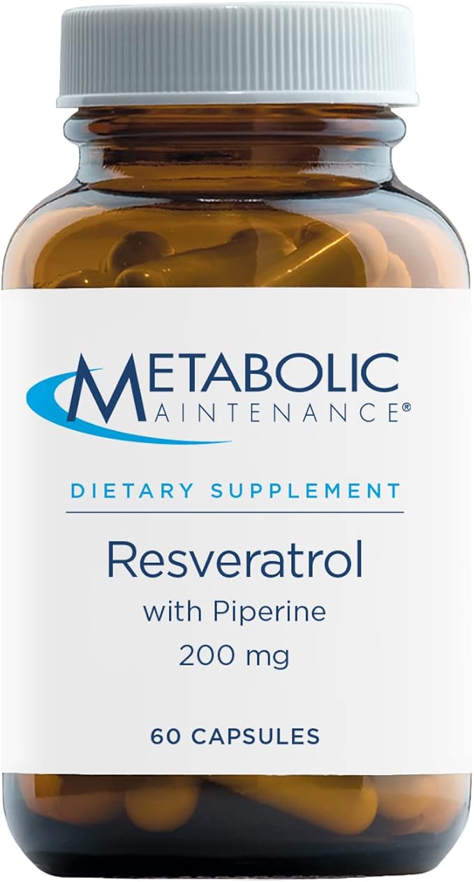 Metabolic Maintenance Resveratrol with Piperine for Superior Absorption - Antioxidant + Cardiovascular Support Supplement, No Fillers (60 Capsules)