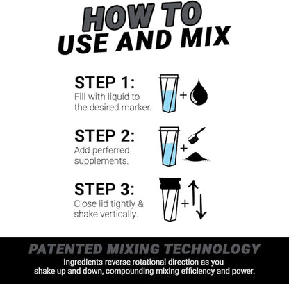 HELIMIX 2.0 Vortex Blender Shaker Bottle Holds upto 28oz | No Blending Ball or Whisk | USA Made | Portable Pre Workout Whey Protein Drink Shaker Cup | Mixes Cocktails Smoothies Shakes | Top Rack Safe