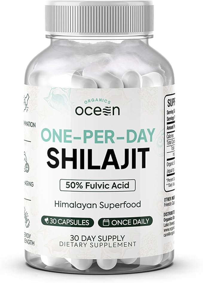 One-Per-Day Shilajit for Men and Women - Natural Shilajit Supplement for Age-Defying, Bone Strength, Hormone Support and More - 30 Shilajit Capsules