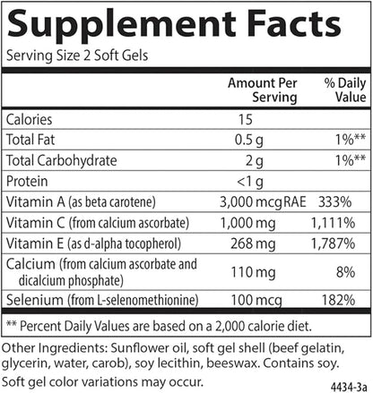 Carlson - ACES, Vitamins A, C, E + Selenium, Cellular Health & Immune Support, Antioxidant, 300 Softgels