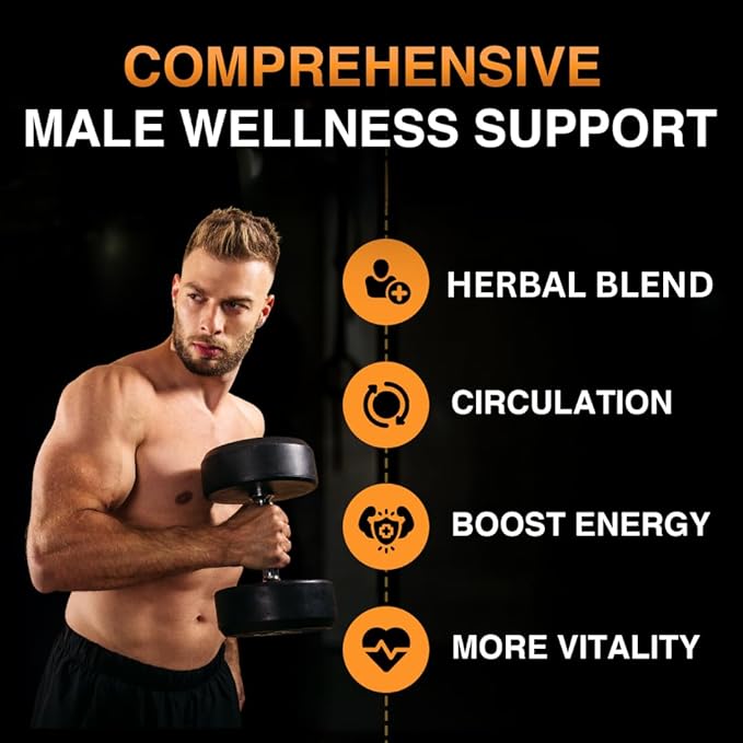 Stamen Male Wellness Supplement, Supports Circulation, More Energy and Vitality, Joint Health. Natural Daily Herbal Multivitamin Supplement for Men. (2 Pack)
