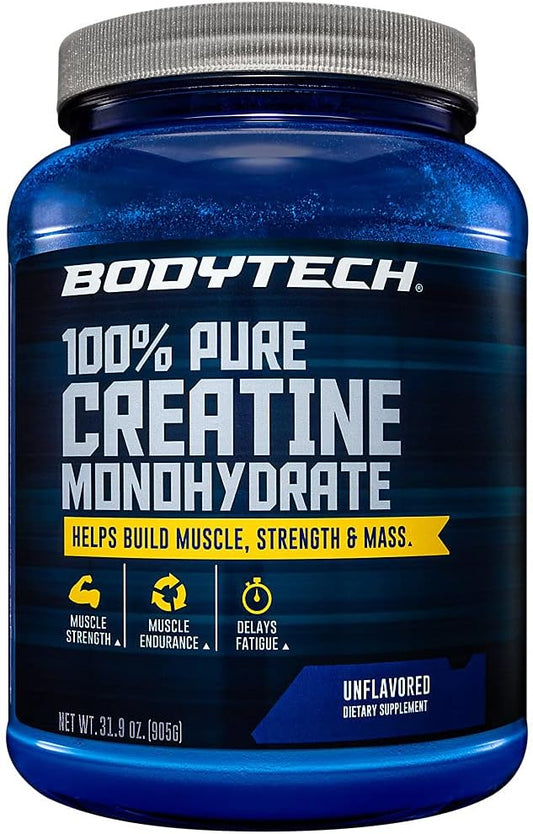 BodyTech 100% Pure Creatine Monohydrate Powder - Premium Micronized Creatine for Enhanced Muscle Strength and Performance - Supports Muscles, Recovery, and Increased Exercise (31.9 oz/181 Servings)