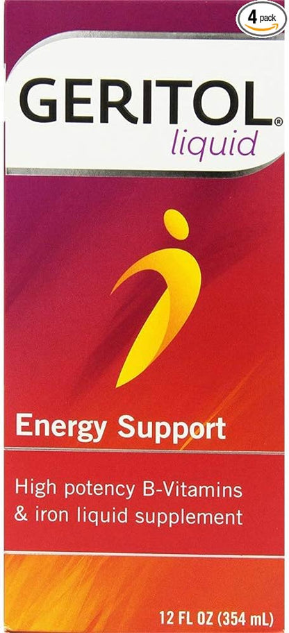 Geritol Liquid Energy Support B-Vitamins 12 oz (Pack of 4)