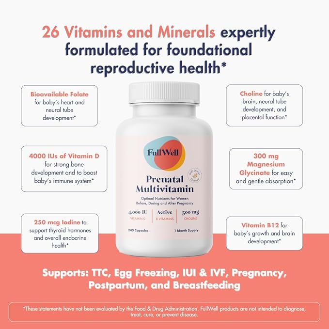 Fertility Trio | Prenatal Vitamin + DHA & Fertility Booster | Choline, Folate, Omega 3, Ashwagandha, 26+ Vital Nutrients | Dietitian-formulated, Non-GMO, 3rd Party Tested, 30 Servings