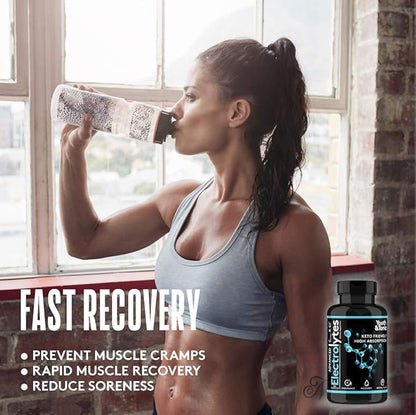 Complete Electrolyte Supplement w High Bioavailability and Cmax Chloride Potassium Magnesium for Endurance Muscle Recovery Mental Focus. Rapid Rehydration Salts and Keto Friendly Pills with 200 caps