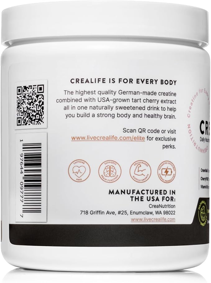 German Micronized Creatine + USA Tart Cherry + Vitamin B6 - Pre and Post Workout Supplement for Women & Men, Tart Cherry Lime Flavor, Caffeine-Free Nourishment for Body and Brain