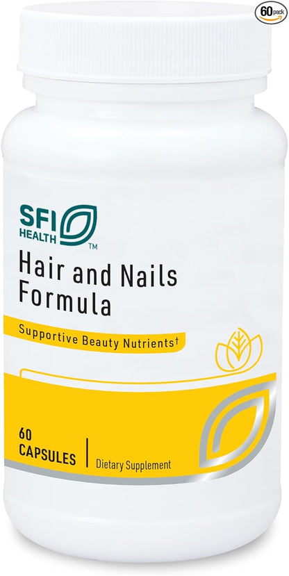 Klaire Labs Hair and Nails Formula - 10000 Micrograms Soy & Dairy-Free Biotin Complex with Inositol & PABA (60 Capsules)