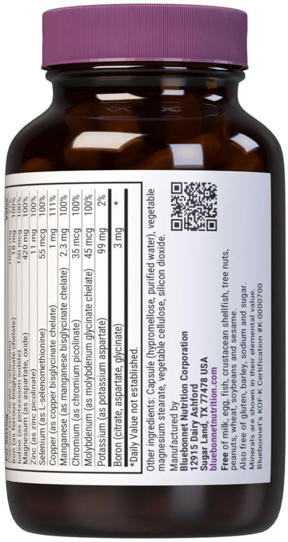 BlueBonnet Multi Minerals Plus Boron Vegetarian Capsules, 90 Count (743715002104)