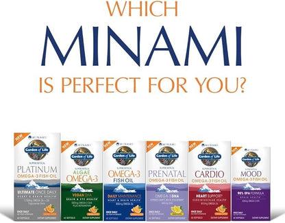 Garden of Life EPA/DHA Omega 3 Fish Oil - Minami Natural Brain Function, Heart and Mood Supplement, 120 Count