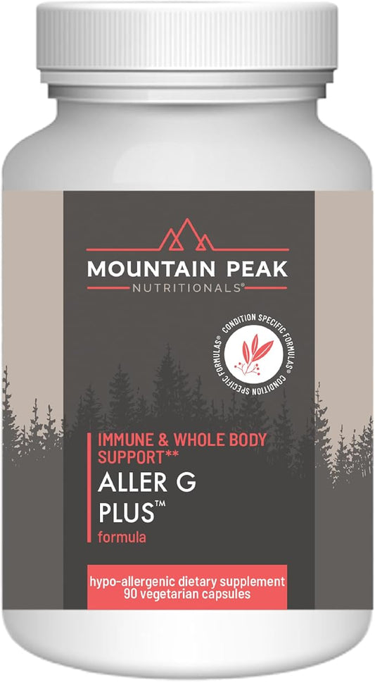 Mountain Peak Nutritionals Aller G Plus Formula - Daily Respiratory Support Supplement - Promotes Healthy Seasonal Immune Function - Hypoallergenic Dietary Supplement (90 Vegetarian Capsules)