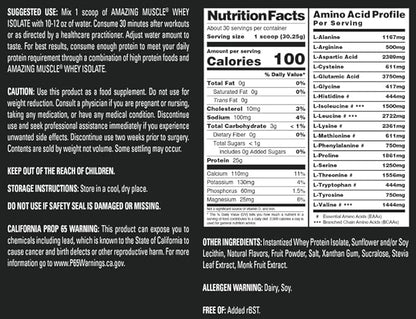 Whey Protein Isolate Powder | 25 Grams Protein Per Serving | 100% Whey Isolate | Zero Fat | Made in USA (2 Lb, Banana)