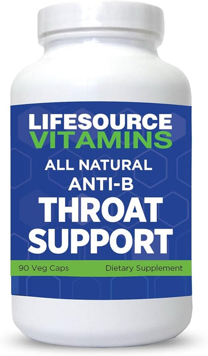 Throat Support - Anti-B - 90 Caps - Proprietary Formula -LSV, 1 Count (Pack of 1)