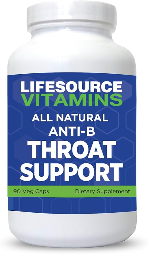 Throat Support - Anti-B - 90 Caps - Proprietary Formula -LSV, 1 Count (Pack of 1)
