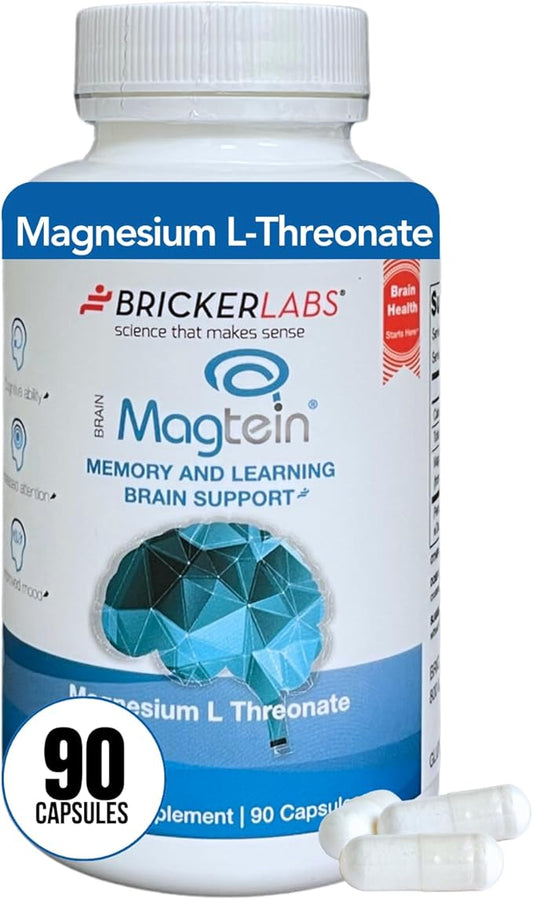 Magtein Magnesium l Threonate, Magnesium Supplement for Memory and Learning Brain Support, Focus Supplement and Brain Health Supplement