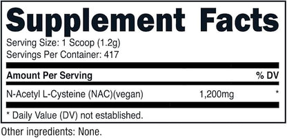 Nutricost N-Acetyl L-Cysteine (NAC) Powder 500 Grams - Vegan NAC, Non-GMO, Gluten Free
