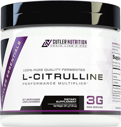 Cutler Nutrition Jay Essentials 100% Pure L-Citrulline Powder Unflavored 3g Per Serving Supports Endurance and Pumps (67 Servings)