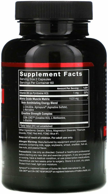 Force Factor Volcano Pre Workout Nitric Oxide Booster Supplement for Men with Creatine and L-Citrulline to Boost and Energy, Help Build Muscle, Better Pump and Workout, 120 Capsules