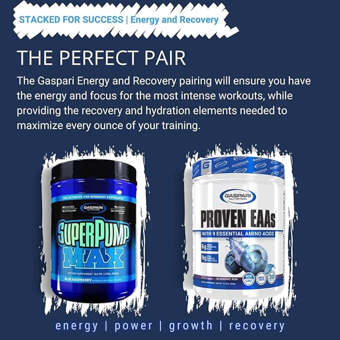 Gaspari Nutrition: Proven EAAs, Vegan Fermented EAAs, Enhances Recovery & Replenishes Electrolytes, Non-GMO (30 Servings, Blueberry Acai)
