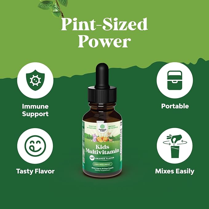 Liquid Multivitamin for Kids Immunity Support - Yummy Toddler Multivitamin Supplement with a C D3 E B6 and D3 Liquid Vitamins for Kids of All Ages - High Absorption Kids Liquid Multivitamin (2 Pack)