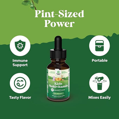 Liquid Multivitamin for Kids Immunity Support - Yummy Toddler Multivitamin Supplement with a C D3 E B6 and D3 Liquid Vitamins for Kids of All Ages - High Absorption Kids Liquid Multivitamin (2 Pack)