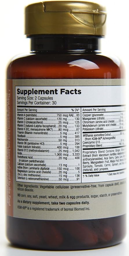 Mt. Angel Vitamins - Daily Womens Multivitamin - Adult Formula with Iron, Calcium, KSM-66 Ashwaganda, and a Potent Proprietary Herbal Blend of The Best Womens Vitamins - 60 Count Capsules