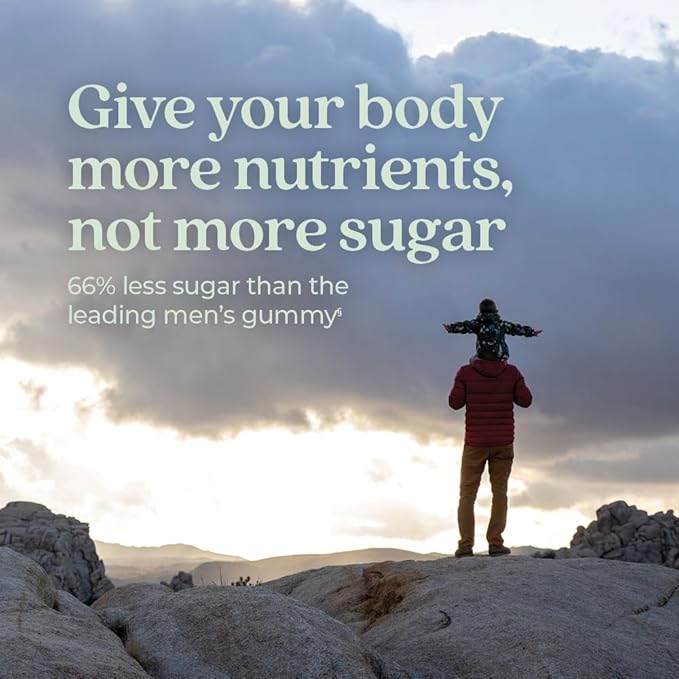 New Chapter Men’s Multivitamin Gummies, 66% Less Sugar, Men’s Gummy Vitamins with Vitamin C, D3 & Zinc, Non-GMO, Gluten Free, Berry-Citrus, 75ct