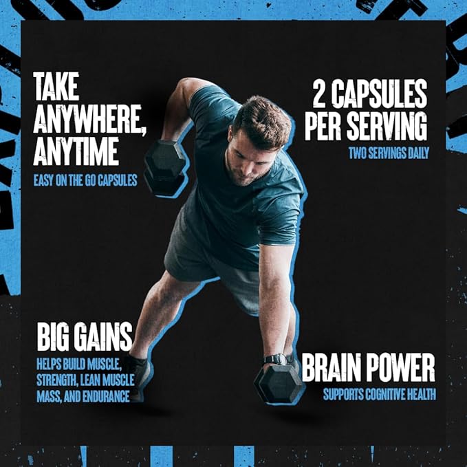 Animal Micronized Creatine Monohydrate Capsules - 300 Caps, 2500mg per Serving to Support Muscle Growth, Endurance, ATP Production, Cognitive Function, Strength, Recovery, and Delay Muscle Fatigue