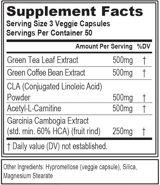 EVL Weight Loss Support Pills - Premium Multipurpose Appetite Metabolism and Fat Loss Support for Men and Women - LeanMode with Green Coffee Bean Extract CLA and Garcinia Cambogia - 50 Servings