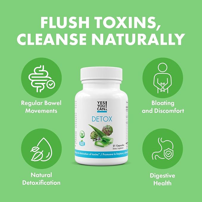 Yes You Can! Natural Detox Pills - Diuretic Cleanse with Electrolytes & Vitamins - Helps with Water Retention - Gluten-Free, 21 Capsules (4 Pack)
