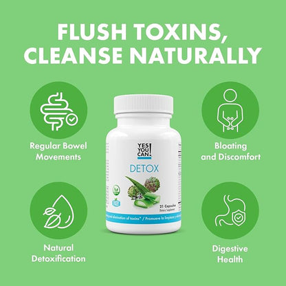 Yes You Can! Natural Detox Pills - Diuretic Cleanse with Electrolytes & Vitamins - Helps with Water Retention - Gluten-Free, 21 Capsules (4 Pack)