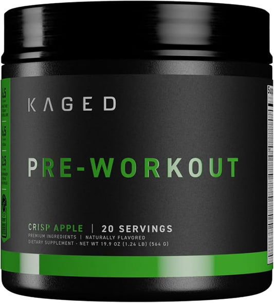 Kaged Original Pre Workout Powder | Krisp Apple | Pre-Kaged | Formulated with Creatine, Beta Alanine, Pure Caffeine | 20 Servings