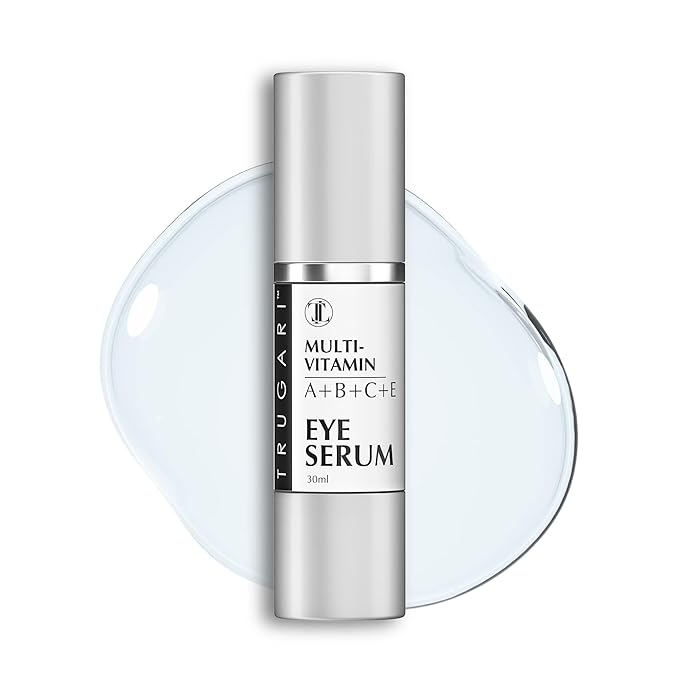 Eye Serum, Multi-Vitamin Skin Care Serum with Vitamins A, B, C and E, Rejuvenating Dark Spot Remover for Face and Under Eyes, Improves Age Spots, Fine Lines and Wrinkles, 30 ml