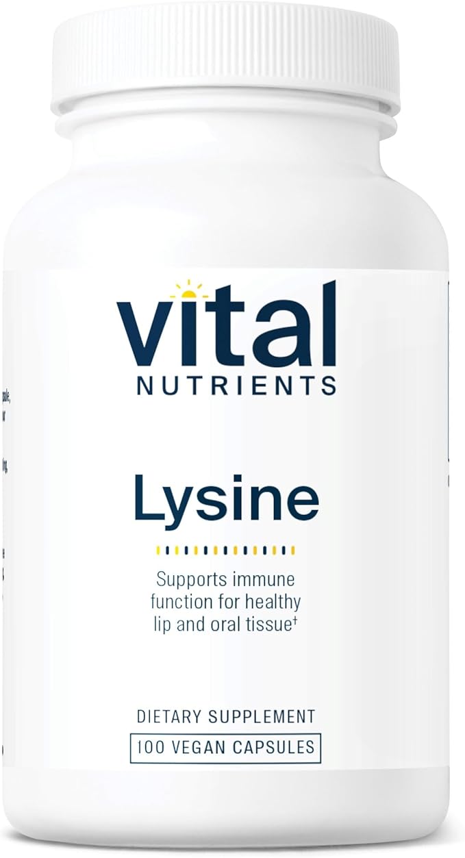 Vital Nutrients Lysine | Lysine Supplement Supports Healthy Lip and Oral Tissue | Immune Support Supplement Promotes Calcium Absorption | Gluten, Dairy, Soy Free | Non-GMO | 100 Capsules