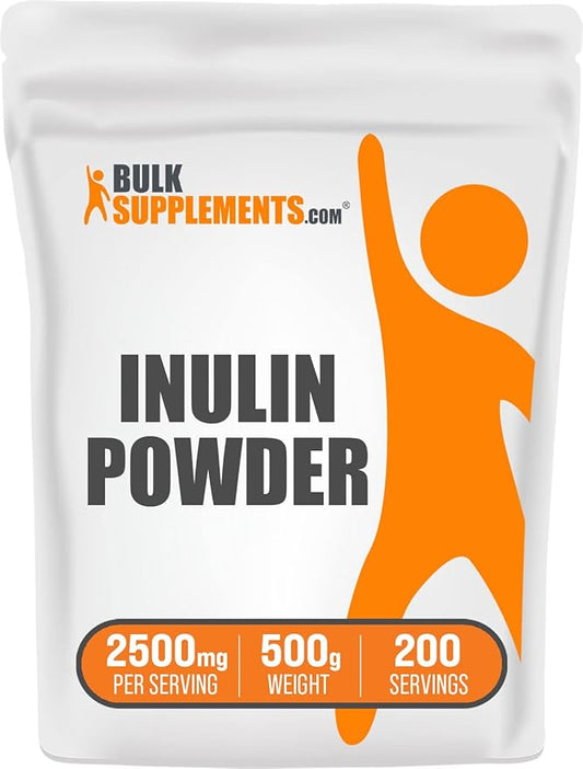 BulkSupplements.com Inulin Powder - Inulin Supplement, Soluble Fiber Powder - Vegan & Gluten Free, Inulin Fiber - 2500mg per Serving, 500g (1.1 lbs) (Pack of 1)