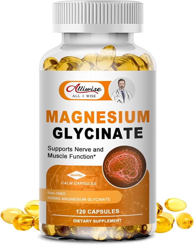 Magnesium Supplement Softgels, Easy Absorption Magnesium Glycinate 400mg with Vitamin B6,D3, High Bioavailability Magnesium for Sleep & Calm Support, Nervous, Muscle & Bone Health