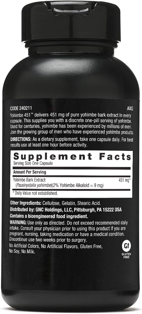 GNC Men's Yohimbe 451, 60 Capsules