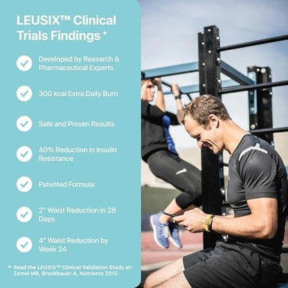 LEUSIX by NuSirt Health – GLP-1 Complement for Weight Management & Metabolic Support - Clinically Tested Patented Supplement with Leucine & Vitamin B6 | 588mg Tablets (120 Ct. – 1 Month Supply)