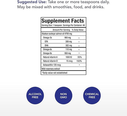 Physician's Strength PolarVite - 8 fl oz - Vitamin A & D Wild Sockeye Salmon Fish Oil with Natural Astaxanthin