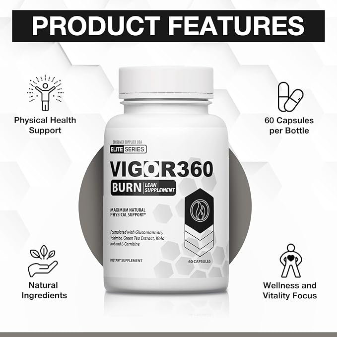 Lean Thermogenic Supplement for Belly & Abdominal Support by Vigor 360 – Strengthens Body Composition for Men & Women – Ideal for Toning, Shredding, & Fitness with Proper Diet & Exercise – 60 Capsules