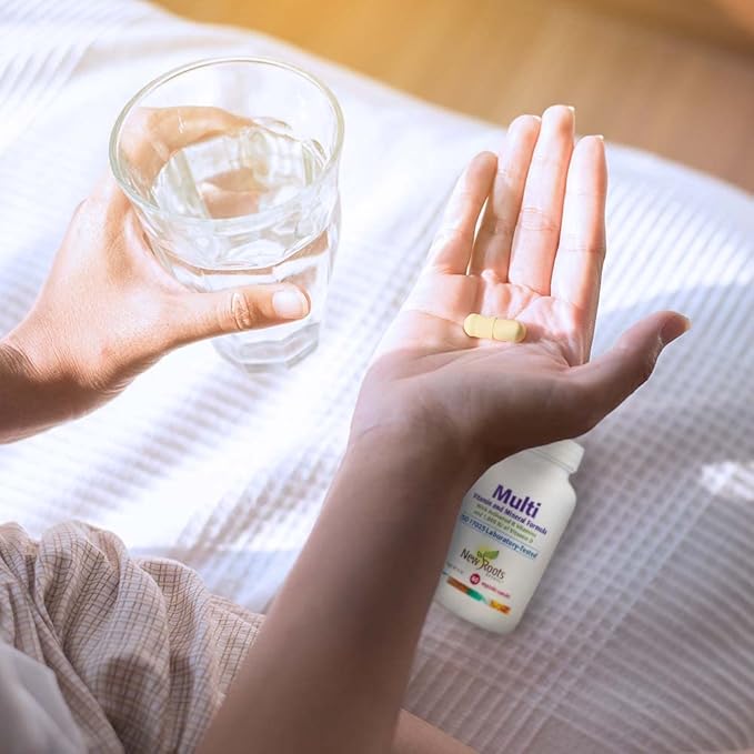 NEW ROOTS HERBAL – Multi (60 Veg Caps)|Vitamins C D E B1 B2 B6 B12, Biotin, Niacin, Zinc | Optimal Health & Energy| Healthy Skin| Supports Immunity