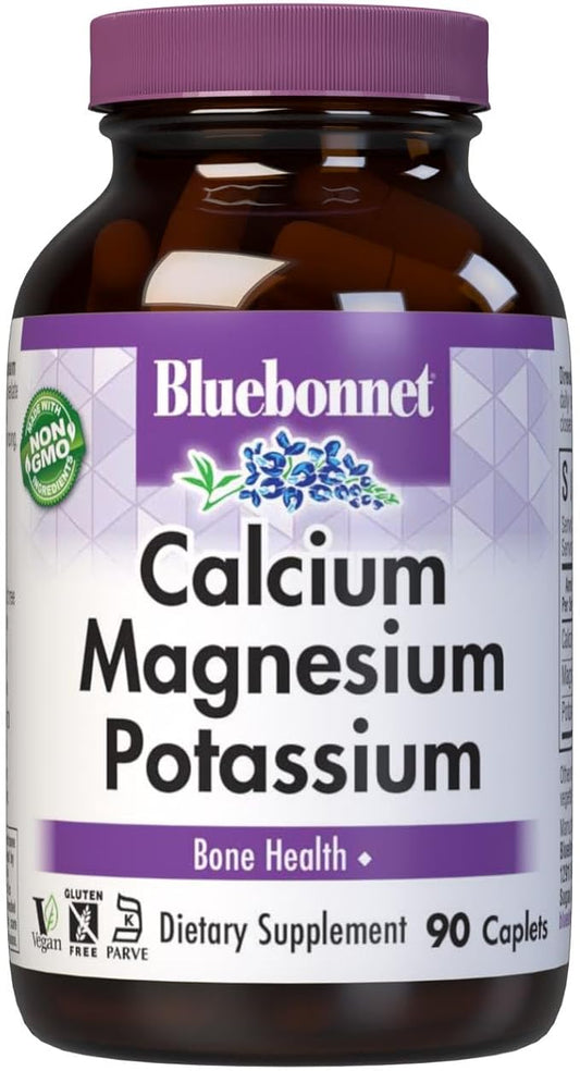 BlueBonnet Calcium Magnesium Plus Potassium Caplets, 90 Count
