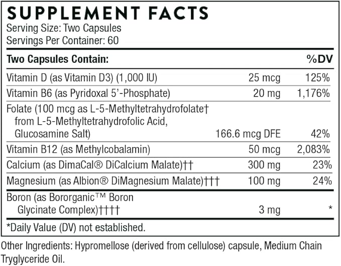 THORNE Advanced Bone Support‡ - (Formerly Oscap) - Bone Health Supplement with Calcium and Vitamin D - 120 Capsules