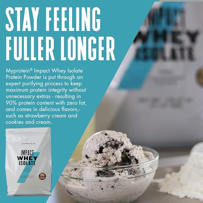 Myprotein - Impact Whey Isolate - Whey Protein Powder - Flavored Drink Mix - Daily Protein Intake for Superior Performance - Cookies & Cream (5.5 lbs, Pack of 1)