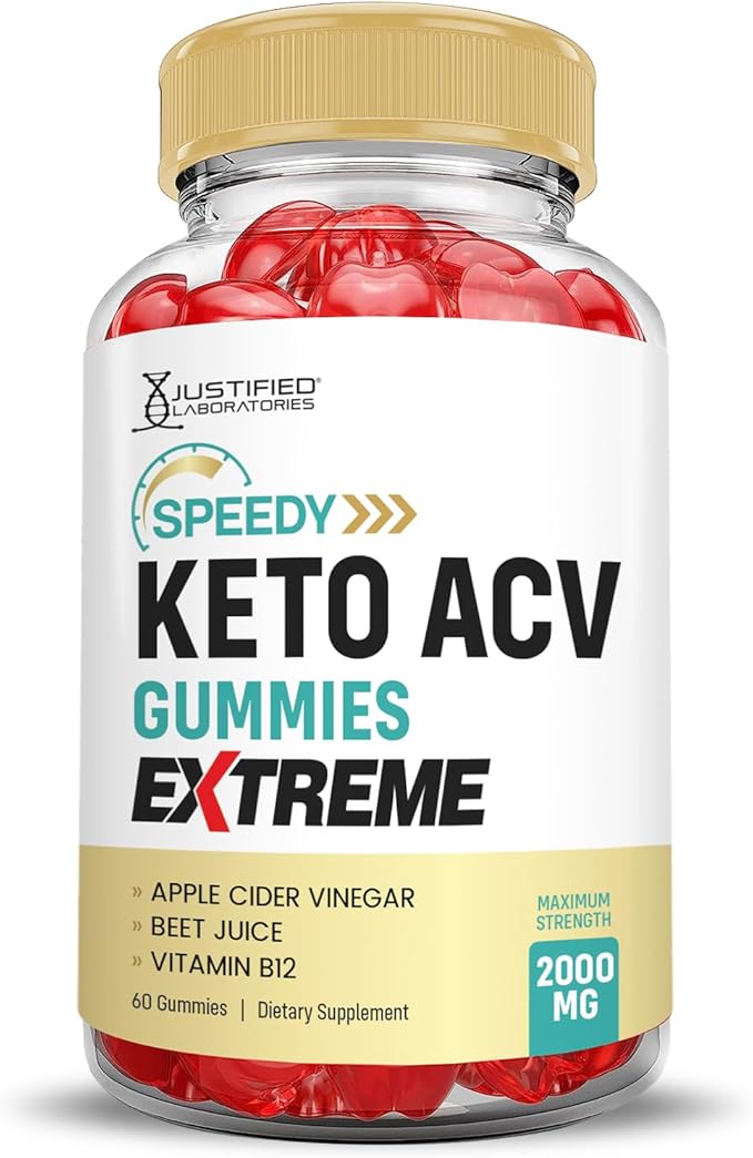 (3 Pack) Speedy Keto ACV Gummies Extreme 2000MG Speedy Keto Gummies Advanced Formula Apple Cider Vinegar with Pomegranate Beet Juice Powder B12 Vegan Non GMO 180 Gummys