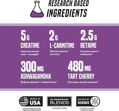 Outwork Nutrition Recovery Supplement, Post Workout Recovery Powder & Muscle Builder for Men and Women, Recharge Muscles After Gym, Backed by Science, Gummy Bear Burst, 230 Gr