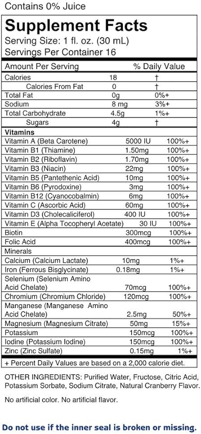 Liquid Multivitamin & Mineral Citrus Burst 16 fl oz (1 pt) 473 ml
