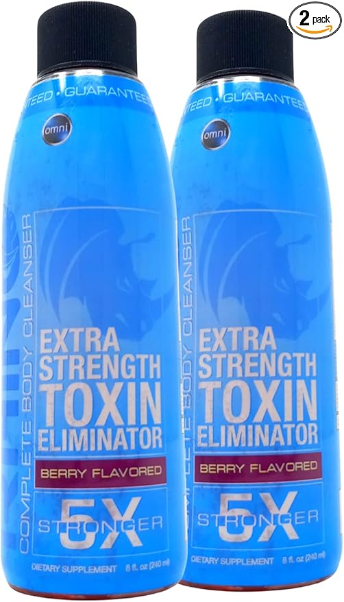 Wellgenix Omni Rhino - Extra Strength Toxin Eliminator - Same Day Detox Drink - Fruit Punch 8 fl oz (2 Pack)