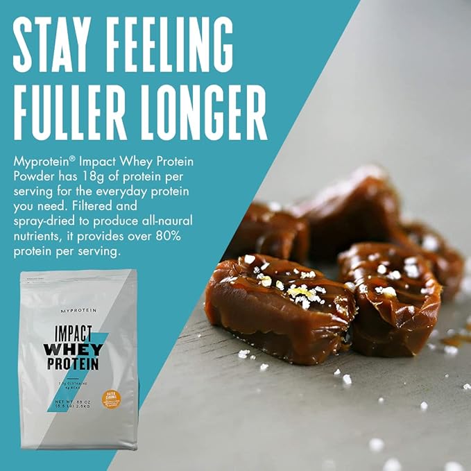 Myprotein - Impact Whey Protein Powder Blend - Naturally Flavored Drink Mix - Daily Protein Intake for Superior Performance - Salted Caramel (5.5 lbs, Pack of 1)